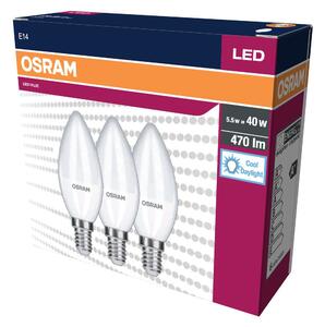 3 ks LED žárovka E14 4.9 W CLASSIC B, studená denní bílá
