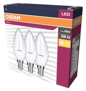 3 ks LED žárovka E14 7.5 W CLASSIC B, teplá bílá