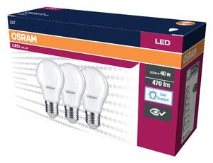 3 ks LED žárovka E27 4.9 W CLASSIC A, studená denní bílá