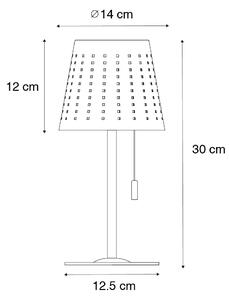 Venkovní stolní lampa bílá včetně LED 3-stupňové stmívatelné dobíjecí a solární - Ferre
