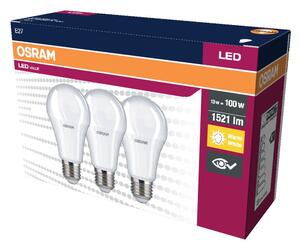 3 ks matná LED žárovka E27 13 W 1521 lm CLASSIC A, teplá bílá