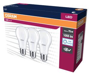 3 ks LED žárovka E27 10 W CLASSIC A, studená denní bílá