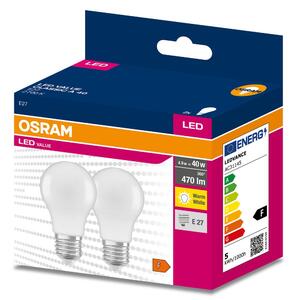 2 ks matná LED žárovka E27 4.9 W 470 lm CLASSIC A, teplá bílá