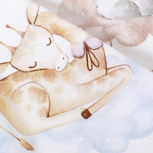 Goldea bavlněné plátno - spící zvířátka v oblacích 160 cm