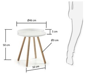 Bílý lakovaný odkládací stolek Kave Home Kurb 46 cm