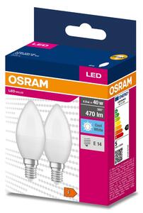 2 ks matná LED žárovka E14 4.9 W CLASSIC B, studená bílá