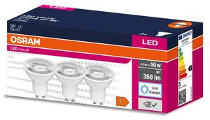 3 ks LED bodovka GU10 4.5 W 36° PAR16, studená denní bílá