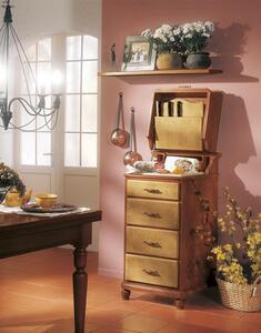 Zásuvková skříň s krájecí plochou AMZ378A, Italský stylový nábytek, Provance dekoru AM: ořech červotoč