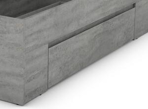 Postel se zásuvkami Carlos 140x200, šedý beton