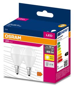 2 ks LED žárovka E14 806 lm 7.5 W CLASSIC P, teplá bílá