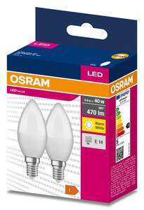 2 ks matná LED žárovka E14 4.9 W CLASSIC B, teplá bílá