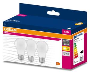 3 ks matná LED žárovka E27 4.9 CLASSIC A, teplá bílá
