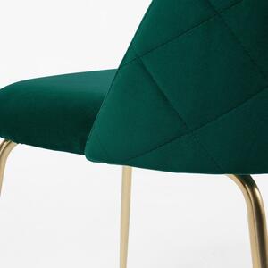 Tmavě zelená sametová jídelní židle Kave Home Ivonne