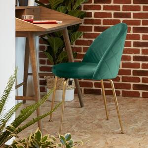 Tmavě zelená sametová jídelní židle Kave Home Ivonne