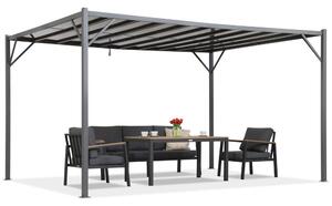 Antracitová pergola Paros 3x4m s moskytiérou Garden Point