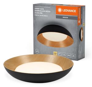 LED stropní svítidlo černá + dřevo 505 mm ORBIS, teplá bílá