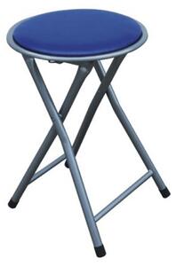 Skládací taburet/židle Ivola (modrá ekokůže + šedá) . 1063868
