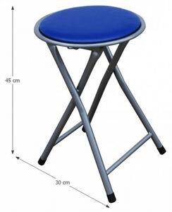 Skládací taburet/židle Ivola (modrá ekokůže + šedá) . 1063868