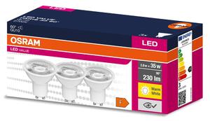 3 ks LED bodovka GU10 2.8 W 60° PAR16, teplá bílá