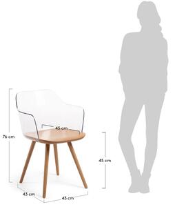 Transparentní plastová jídelní židle Kave Home Bjorg s područkami
