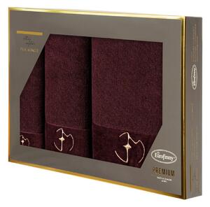 FROTÉ RUČNÍK EVA MINGE GAJA SADA 1KS 30X50 CM, 1KS 50X90 CM, 1KS 70X140 CM BORDOVÁ