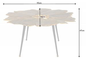 Noble Home Zlatý konferenční stolek Ginkgo 95 cm