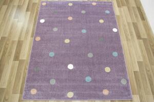 Dětský koberec Lima C275A Tečky fialový / růžový