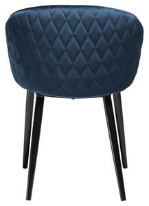 ​​​​​Dan-Form Modrá sametová jídelní židle DAN-FORM Dual