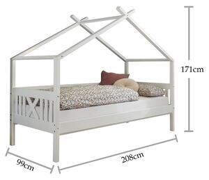Domečková postel KARLONIE 2 bílá, 90x200 cm