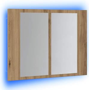 Zrcadlová skříňka s LED dub artisan 60x12x45cm kompozitní dřevo