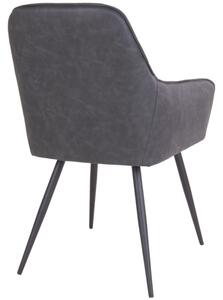 Nordic Living Tmavě šedá koženková jídelní židle Malvik