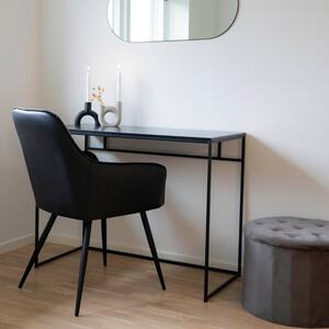 Nordic Living Černá koženková jídelní židle Malvik