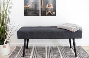 Nordic Living Tmavě šedá látková lavice Mekl 100 cm