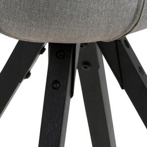 Scandi Světle šedá látková jídelní židle Damian s černou podnoží