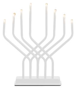 Adventní LED svícen, 8 světel, 32 × 27 cm, bílá