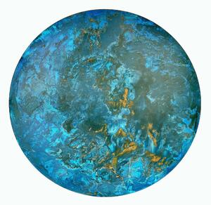 Stolní deska Ocean1 kruh 49cm oxidovaná měď