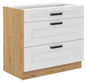 Spodní skříňka Lesana 2 (bílá + dub artisan) 80 D 3S BB