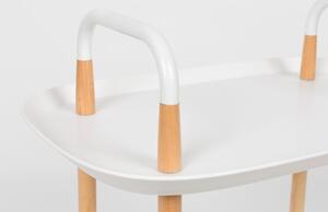 White Label Bílý plastový odkládací stolek WLL Cruiser 57,5x37 cm