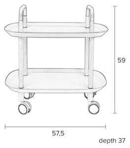 White Label Šedý plastový odkládací stolek WLL Cruiser 57,5x37 cm