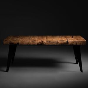 Konferenční stolek ze starého dřeva 112x62cm, ocelové podnoží, výška 45cm