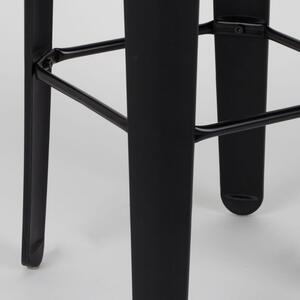 White Label Černá plastová barová židle WLL UP-HIGH s jasanovým sedákem 73 cm