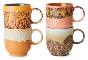 Set 4ks hrnek Coffee 70s Lush - 10*7*8cm / 250 ml - HKLIVING