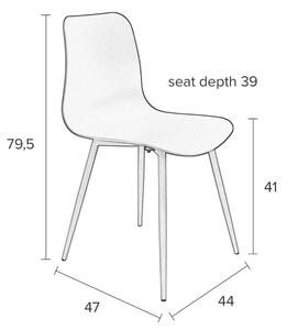 White Label Tmavě šedá plastová jídelní židle WLL LEON