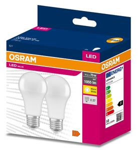 2 ks matná LED žárovka E27 10 W 1055 lm CLASSIC A, teplá bílá