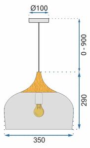 Toolight - Závěsná stropní lampa Bari - černá - APP181-1CP