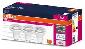 3 ks LED bodovka GU10 6.9 W 36° PAR16, studená denní bílá