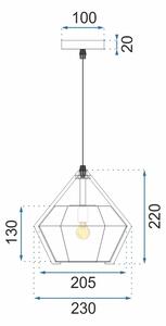 Toolight - Závěsná stropní lampa Diament - modrá - APP452-1CP