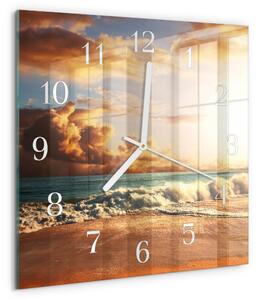 Skleněné hodiny Písečné pobřeží zskb-30x30-00084618