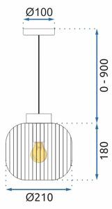Toolight - Závěsná stropní lampa Dent - černá/zlatá - APP1068-CP