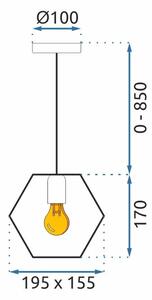 Toolight - Závěsná stropní lampa Hexagon - černá/zlatá - APP1131-1CP